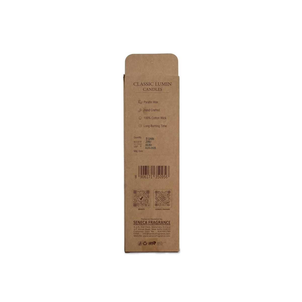 Classic Lumin Candles Plain / 5 Candles in a Box - Pack of 4