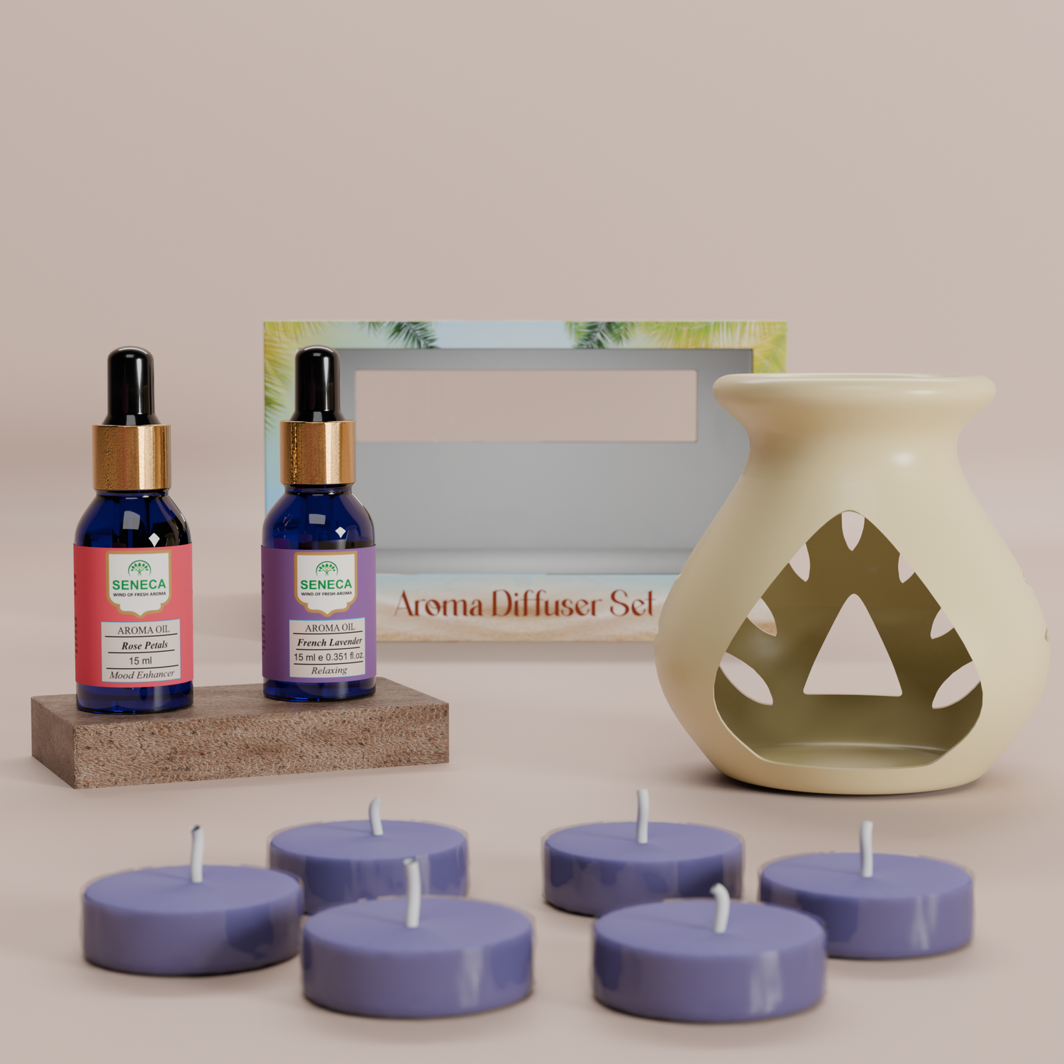 Aroma Diffuser Set - Rose Petals &amp; French Lavender