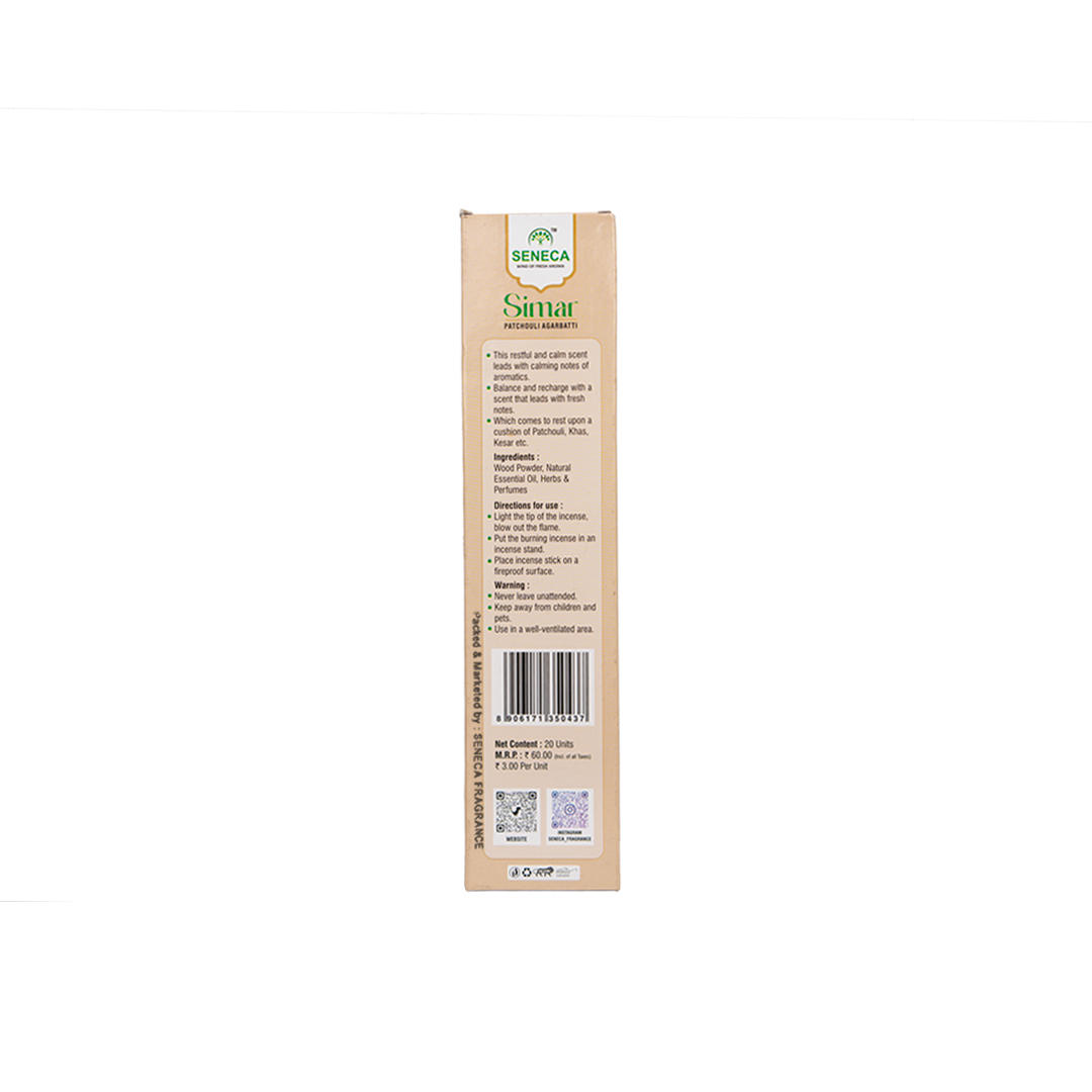 Simar Agarbatti (Pack of 6) - Sandal Gold + Kasturi + Patchouli (2 Pcs each)