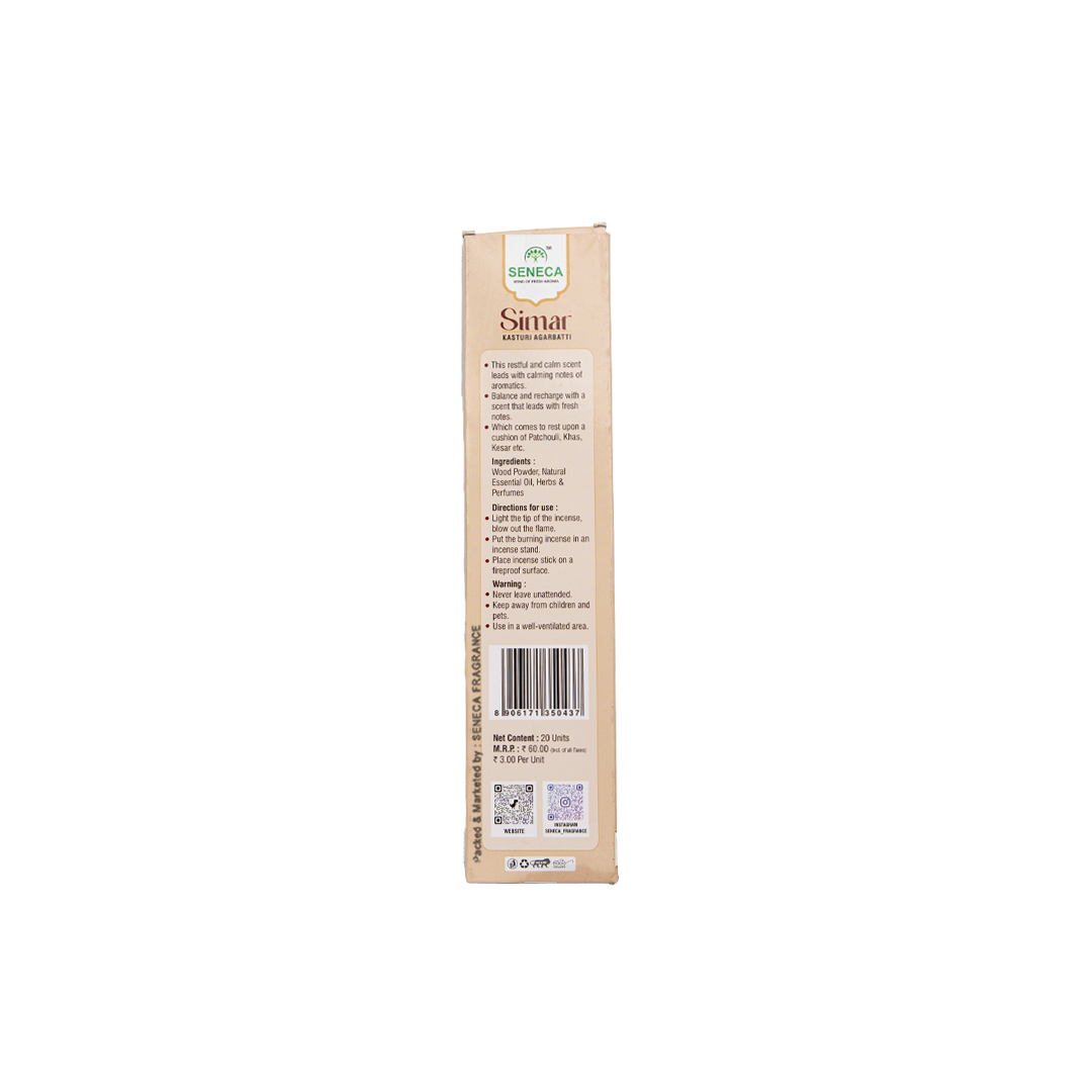 Simar Agarbatti (Pack of 6) - Sandal Gold + Kasturi + Patchouli (2 Pcs each)