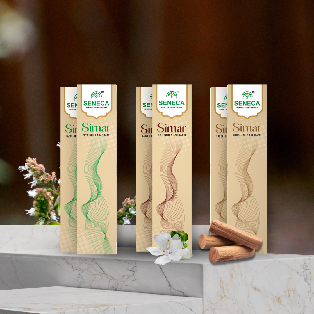 Simar Agarbatti (Pack of 3) - Sandal Gold + Kasturi + Patchouli (2 Pcs each)