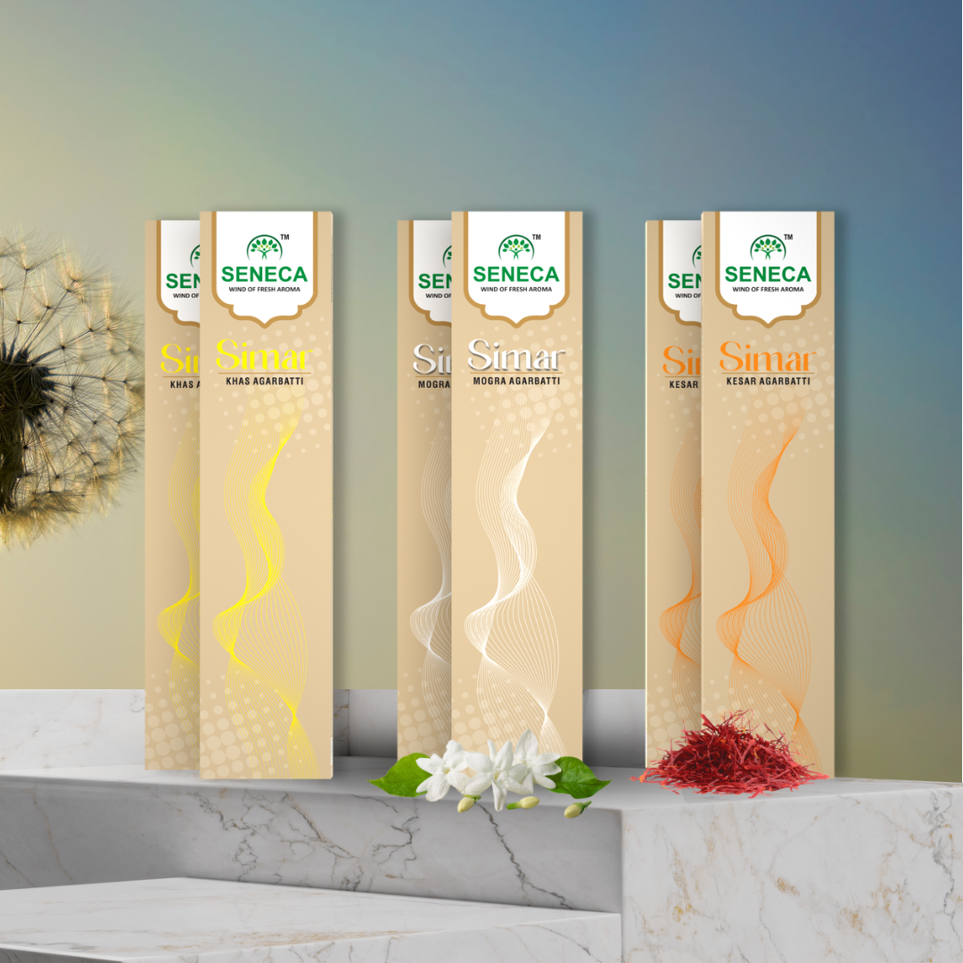 Simar Agarbatti (Pack of 3) - Mogra + Kesar + Khas (2 Pcs each)