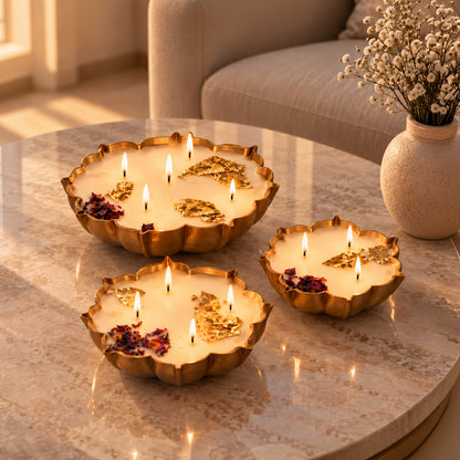 Floral Urli Candle Set of 3
