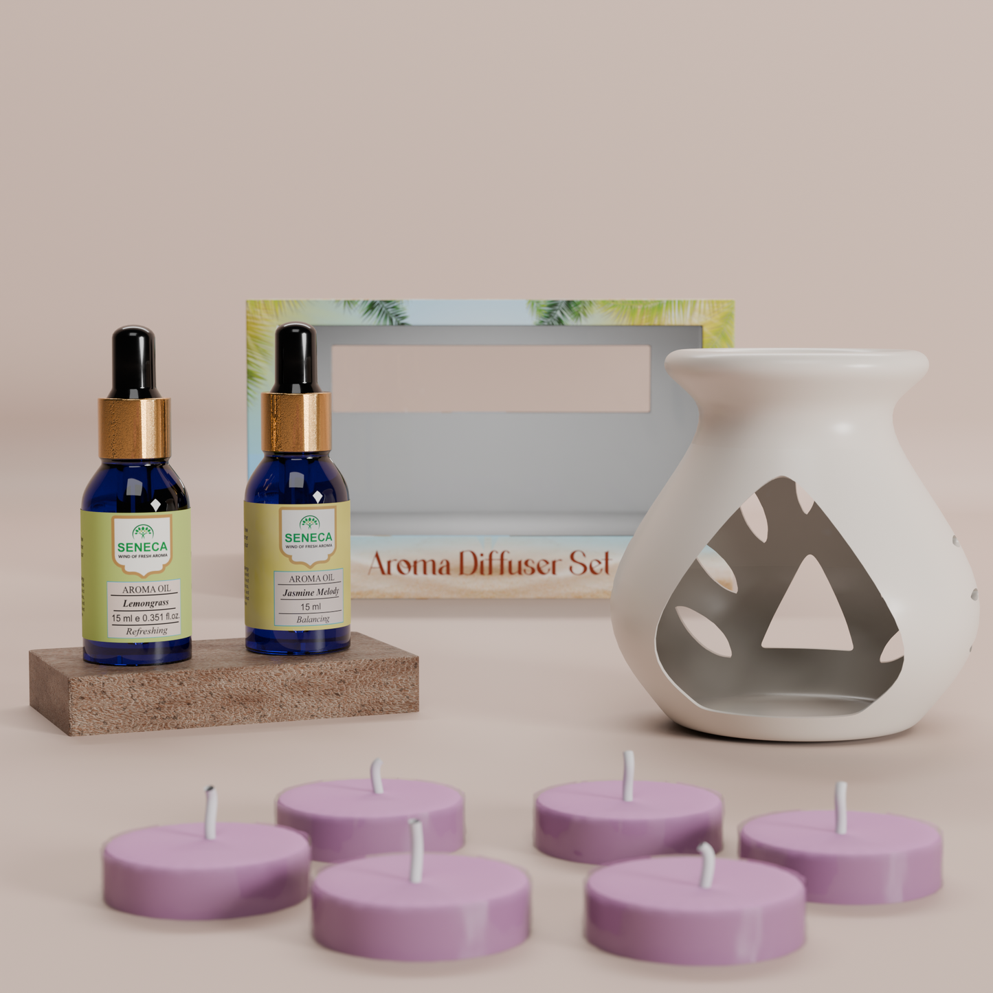 Aroma Diffuser Set - Jasmine Melody & Lemongrass